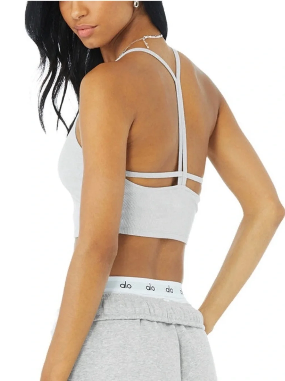 Alo Yoga Ribbed Tank Top Size L Workout Gym Outdoor